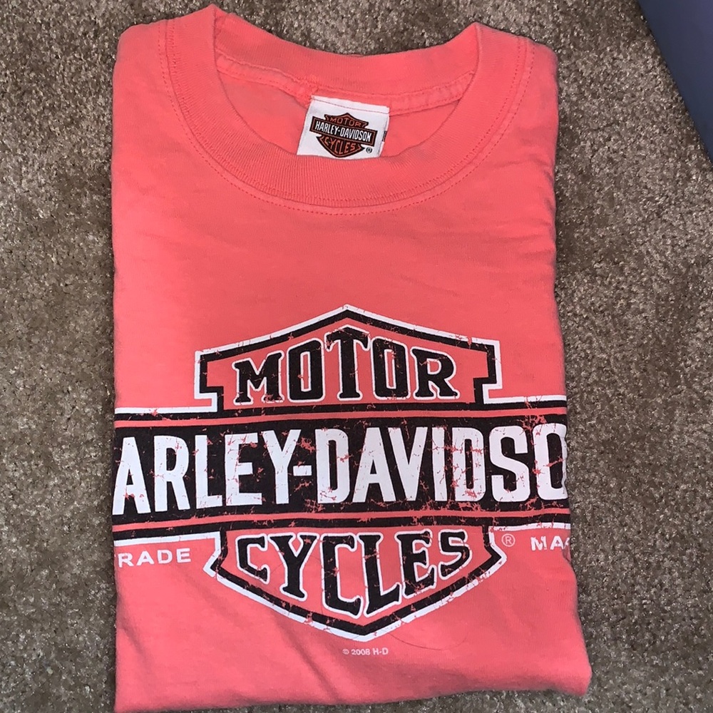 Harley Davidson pink t-shirt, woman’s size small.